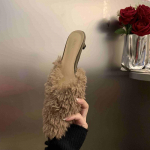 Disainer terava ninaga naiste velvetist muulad sussid mood madalad libisevad kingad vabaaja madala kontsaga daamide slaidid kingad 40 khaki