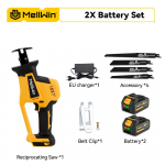 MELLWIN 3600W harjadeta elektriline saag akuga k&auml;eshoitav puidu, metalli, torude l&otilde;ikamise t&ouml;&ouml;riist Makita 18v akule 2xBattery Set
