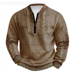 Meeste Retro Casual gradienttr&uuml;kiga kampsun L must