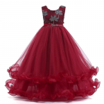 Lasteriided T&uuml;drukutele Aplikatsiooniga volangidega seljakleidid T&uuml;drukutele Mitmekihilised riided Suvine kleit lastele koolil&otilde;puballi peokleit 110cm