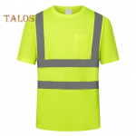 Meeste helkurriided, O-kaelusega l&uuml;hikeste varrukatega, k&otilde;rge n&auml;htavusega T-s&auml;rk v&otilde;rgust paneelidega, t&ouml;&ouml;stuslikud t&ouml;&ouml;riided XL fluorestseeruv kollane v&auml;rv