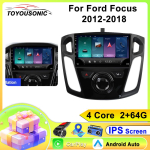 Autoraadio Carplay Ford Focus 2012-2018 jaoks Navigatsioon GPS Android Auto Multimeediam&auml;ngija Stereo&uuml;ksus WiFi BT Ei 2din 4G 4 core 2GB+32GB CP black