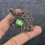 Mosaic Jasper Handmade Copper Wire Wrap Jewelry Pendant 2.36 y3r53