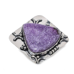 Purpurite Handmade 925 Sterling Silver Jewelry Ring Size 7 m6s85