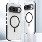 L&auml;bipaistev akr&uuml;&uuml;list k&otilde;va PC &otilde;huke telefoni&uuml;mbris Google Pixel 9 Pro XL 9 jaoks, p&otilde;rutuskindel, juhtmevaba laadimine, magnetiline tagakaas Google Pixel 9 must