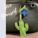 Handmade leather cactus keychain keychain cute fashion gift