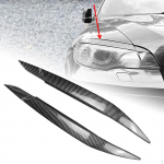 Car Headlights Eyebrows Stickers Glossy Black Replacement Easy to Install Trim Cover Headlamp