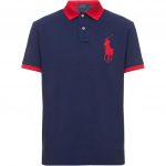 Polo Ralph Lauren Logo tikitud vertikaalse n&ouml;&ouml;pidega sirge l&otilde;ikega l&uuml;hikeste varrukatega polo s&auml;rk meestele Polo s&auml;rgid Sinine 710752866-001 S