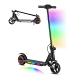 Elektriline t&otilde;ukeratas, 6,5'' kokkupandav elektriline t&otilde;ukeratas, v&auml;rviliste tuledega elektrilised t&otilde;ukerattad vanusele 6-12, 8 miili tunnis, s&otilde;iduulatus 5 miili, LED-ekraan must