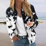 Naistele m&otilde;eldud jakid, pikkade varrukatega, kerge lukuga, k&auml;rbitud mood, lillemustriga &uuml;ler&otilde;ivad vabaaja tepitud jakid taskutega M