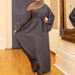 Naiste moslem Abaya pikk kleit lilledega tr&uuml;kitud vintage Kaftani islami maksi naiste kleidid L