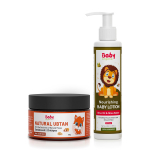 BabyOrgano&reg; Ayurveda beebi nahahooldusrutiini komplekt | Looduslik Ubtan pulber ja beebipiim | Keemiliste &uuml;henditeta, toitev | Ohutu tundlikule nahale