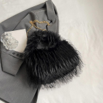 S&uuml;gis- ja talvine kunstkarusnahast mitmek&uuml;lgne pl&uuml;&uuml;sist ketiga &otilde;lakott naiste Korea versioon Candy Color Crossbody k&auml;ekoti kott 30x10x17cm must