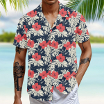 Hawaii s&auml;rk meestele, meeste vintage n&ouml;&ouml;pidega keeglis&auml;rgid l&uuml;hikeste varrukatega suvine rannas&auml;rk M