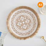 Ins Stiilis Lihtne K&auml;sitsi Kootud Džuudist Lauaalused Retro Puuvillane Linane Dekoratiivne