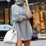 Turtlene kaelusega kampsunid Naiste kudumid Ebaregulaarsed lahtised plusssuuruses talvised s&uuml;gissoe kootud kampsunid, puloverid naistele S