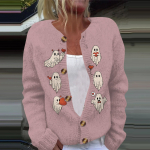 Naiste mood tr&uuml;kitud s&otilde;brap&auml;eva pikkade varrukatega silmkoeline kardiganist n&ouml;&ouml;biga sulejope XXXXL