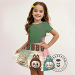 T&uuml;drukute L-LABUBU-A 3D-prinditud kleit Uus suvine multifilm Y2K 2000ndate stiil M&auml;nguline peoriie Hingav Kuum m&uuml;&uuml;k Taskukohane 170