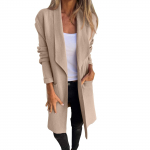 Naiste vaba vabaaja krae, keskmise kuni pika kootud kardigan, &otilde;huke villane jope XL