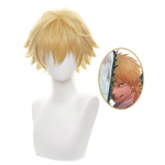 Mootorsaag Man Denji Cosplay Kost&uuml;&uuml;m Parukas Meeste Anime Halloween Kuldsed l&uuml;hikesed juuksed