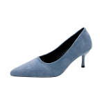 Terava nina 5CM K&otilde;rge Kontsaga Elegantne T&ouml;&ouml;king Nude Flokeeritud Keskmise Kontsaga Kontorikleit Stiletto Suvine Mood Pumbad Naistele 34 sinine