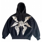 Unisex Ameerika Y2K Vintage Kapuutsid Gooti Mustriga Kapuuts Talv Naiste Meeste Hip Hop Pikkade Varrukatega Mantlid Lahtine Kapuutsiga Dressipluus XXL