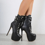 Mood 16 cm &Otilde;hukesed K&otilde;rged Kontsad Naiste Moodsad Saapad Metallpandlad Keskmise S&auml;&auml;rega &Uuml;marad Ninad Lukuga Paeltega Seksikad Mustad Kingad Botines Chelsea 37 must