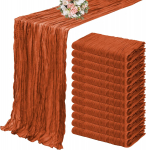 10 TK terrakota pooll&auml;bipaistev lauariba gaasjuustukangas lauan&otilde;ud s&ouml;&ouml;gilaud pulmad vastuv&otilde;tud &uuml;ritused j&otilde;ulud s&uuml;gisene dekoratsioon 24pcs napkin 50x50cm