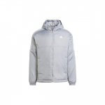 Adidas Essentials Soojustatud Kapuutsiga Jakk Logo Prindiga T&otilde;mblukuga Pikkade Varrukatega Jakk Meeste Jakk Hall IK5684 S