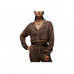 Jordan Air Silmkoeline Topp Pehme Silmkoeline Polo Kampsun Naiste topid Khaki FZ4196-223 L