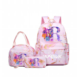 3 tk/kompl KPop Deemonik&uuml;ttide T&uuml;drukute Koolikott L&otilde;unakott Pinal &Otilde;pilase Multifilm Seljakott Bento Kotike Pliiatsikotid Koolitarbed Kingitus