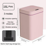 14L/16L Nutikas induktsiooniga pr&uuml;gikast LED-valgusega Automaatne pr&uuml;gikast k&ouml;&ouml;ki Anduriga Intelligentne elektriline pr&uuml;gikasti hoidja pink 16L