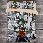 3D Prindi MANGA Anime My Hero Academia Voodipesukomplekt Poistele T&uuml;drukutele &Uuml;heinimese Suurus Kaksik Suurus Queen Suurus T&auml;issuurus Tekikott Padjap&uuml;&uuml;r Voodi T&auml;iskasvanute Magamistuba US Twin 173x218cm