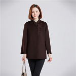 Elegant Women's Embroidered Double-Faced Wool Coat M