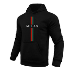 Milano tr&uuml;kitud meeste kapuutsiga pusa K&otilde;rge kvaliteediga kapuutsiga pikkade varrukatega pullover Meeste k&otilde;ik hooajad Igap&auml;evane vaba aja sporditrenniks pusad L black
