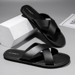 Meeste sussid Suvised Suur suurus 46 V&auml;litingimustes Ranna Vabaaja sandaalid Trendikad Meeste kingad Madalad libisemiskindlad Mugavad kingad Zapatillas 39 must