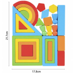 Puidust m&auml;nguasjad, meisterdamine, kokkupandud vikerkaare ehitusklotside komplekt, laste Montessori varajases staadiumis &otilde;ppivad harivad m&auml;nguasjad