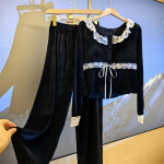 Naiste pikkade varrukatega pidžaamakomplekt rinnapatjadega - Mugav fliis, vanust v&auml;hendav, kerge soojus, ideaalne s&uuml;giseks ja talveks. Extra Large (XL)