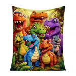 Laste flanelltekk V&auml;rviline Naeratus Dinosauri Muster J&otilde;ulutekk Kerge Soe Loomatekk 150x200cm Dinosaur