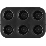 CHEFMADE Canel&eacute; vormid, 6 tk komplektis, Kleepumatu koogivorm, V&auml;lism&otilde;&otilde;tmed: u. 26.7*18.1*5.1cm, Tassid: 5,5*4,5cm (Must)