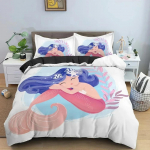 Merineitsi tekikate Multikakujuline Tekikatted T&uuml;drukute Magamistupp &Uuml;heinimesevoodi Twin Queen King Suurused Voodipesukomplekt Kodutekstiil 70x133cm 2pcs