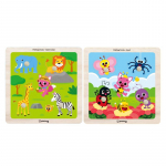 KC-sertifitseeritud &ndash; Pinkfongi puidust tihvtidega pusle 4 t&uuml;kki (Metsloom / Putukas) 3 Valikud #Wild Animal+Insect