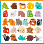 Puidust T&auml;ht Loom Puzzlem&auml;ng Sobib Lastele Vanuses 3-6 ABC Sisestamine Varajase Hariduse Valgustusm&auml;nguasi