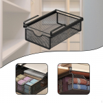 Cabinet Organizer with Pull-out Drawer And under-shelf Basket, Ideal for Storing Condiment Bottles, 31cmx22cmx9cm
