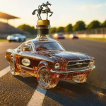 Kuumalt m&uuml;&uuml;dav loominguline uus disain l&auml;bipaistev auto kujuline klaasist viski vodka t&uuml;hi pudel Mustang viski politseiauto pudel