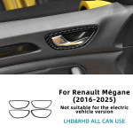 Renault Megane 4 2016 2017 2018 2019 2020 2021 2022 2023 2024 2025 jaoks Pehme s&uuml;sinikkiust kleebis Auto siseukse k&auml;epideme raam