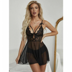 Seksikas &ouml;&ouml;pesu Naisteerootiline pesu, pits, &otilde;huke pidžaamad, naiste kaheosaline traksekomplekt &ouml;&ouml;s&auml;rk Seksikas voodiriietus S must