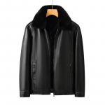 Keskealiste ja eakate meeste nahkjakid Uus karusnahk K&otilde;ik-&uuml;hes isa Kanna Pu-nahast jopet sametise ja paksendamisega M