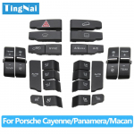 Eesmised ja tagumised konsoli kliimaseadme temperatuuri ventilatsiooni helitugevuse AC nupu katted Porsche Cayenne 7P5 Panamera 970 Macan AC Button 1pc
