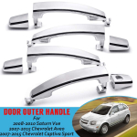 1/2/4 pcs Car Front Left Right Rear Chrome ABS Door Outer Handle Covers For Chevrolet Captiva Sport Aveo Saturn 96468266 1PC With Hole